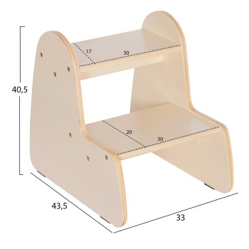 ΠΑΙΔΙΚΗ ΣΚΑΛΑ/ΣΚΑΜΠΟ RICKI HM18340.01 MDF & ΚΟΝΤΡΑΠΛΑΚΕ ΦΥΣΙΚΟ 33x43.5x40.5Υεκ