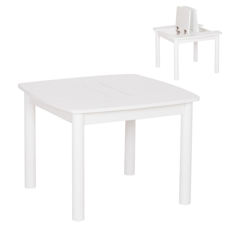 ΤΡΑΠΕΖΑΚΙ ΠΑΙΔΙΚΟ ΜΕ ΑΠΟΘ.ΧΩΡΟΥΣ RICKI HM18339.03 MDF & ΣΥΜΗΔΑ ΣΕ ΛΕΥΚΟ 65x65x47Υεκ