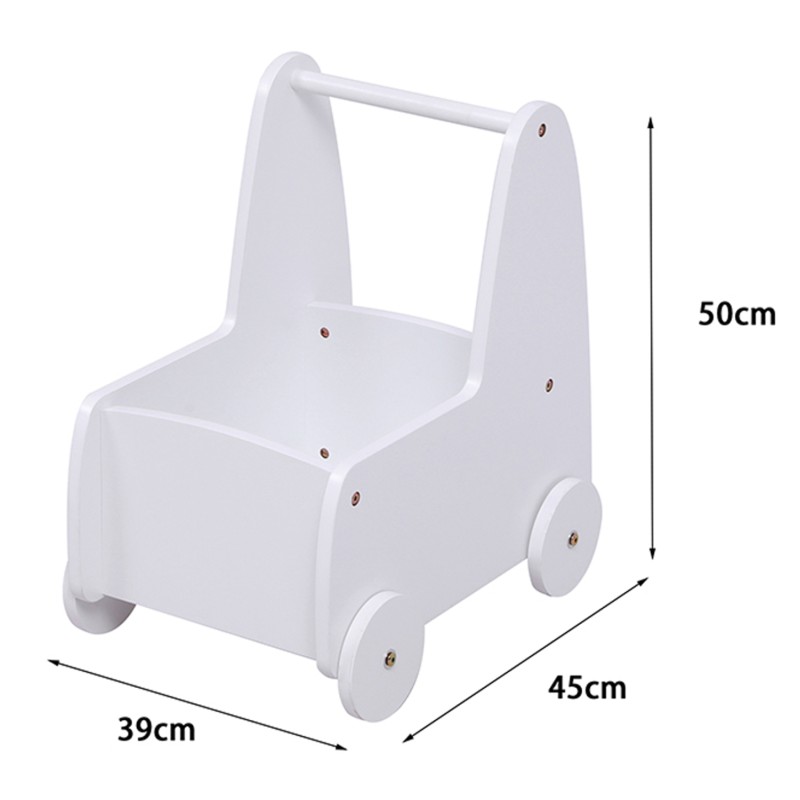 ΠΑΙΔΙΚΟ ΤΡΟΛΕΥ/ΚΑΡΟΤΣΑΚΙ RICKI HM18341.03 MDF & ΚΟΝΤΡΑΠΛΑΚΕ ΛΕΥΚΟ 33x45x50Υεκ