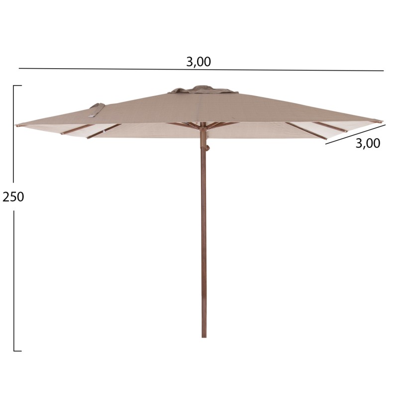 ΟΜΠΡΕΛΑ ΕΠΑΓΓΕΛΜΑΤΙΚΗ GLADELL 3X3m HM6604.02 ΜΠΕΖ ΠΑΝΙ-HEAT TRANSFER ΑΛΟΥΜΙΝΙΟ