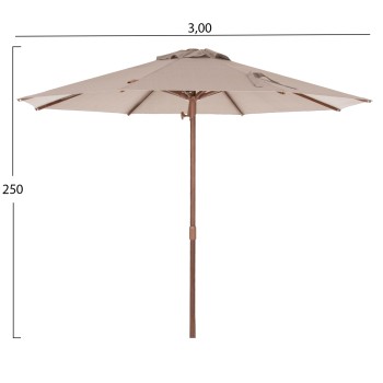 ΕΠΑΓΓΕΛΜΑΤΙΚΗ ΟΜΠΡΕΛΑ GLADELL Φ3,00μ HM6603.02 ΜΠΕΖ ΠΑΝΙ-HEAT TRANSFER ΑΛΟΥMΙΝΙΟ (ΧΩΡΙΣ ΒΑΣΗ)