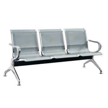 ΚΑΘΙΣΜΑ ΑΝΑΜΟΝΗΣ Τ. ΑΕΡΟΔΡΟΜΙΟΥ 3ΘΕΣΙΟ AVIATOR HM18399 ΜΕΤΑΛΛΟ MESH ΓΚΡΙ 171x64x76Υ