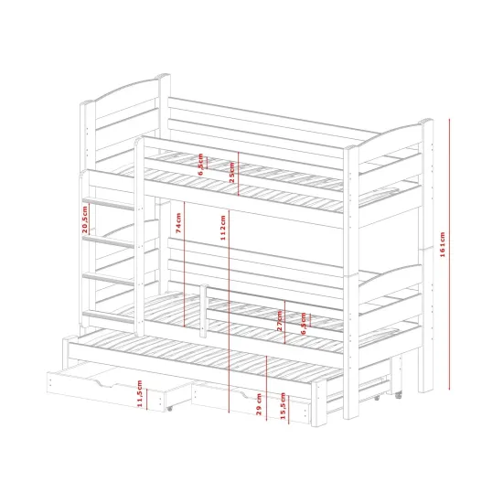 CEZAR 90x190 white bunk bed Lano Furniture CEZAR 90x190 white bunk bed Lano Furniture