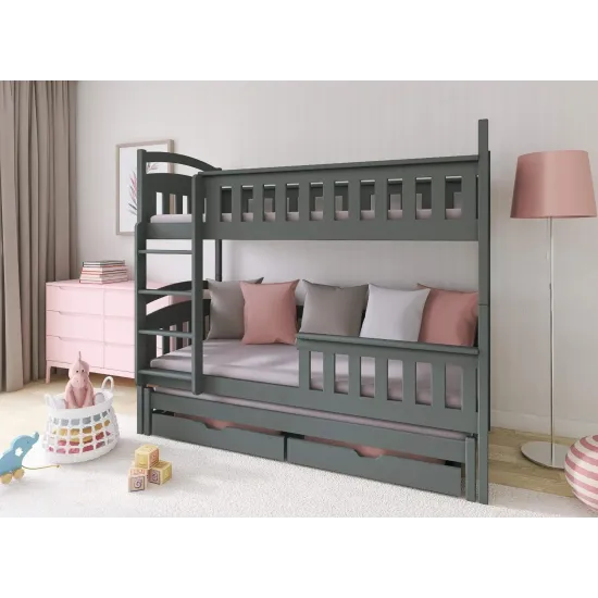 HARRIET 80x160 graphite bunk bed Lano Furniture