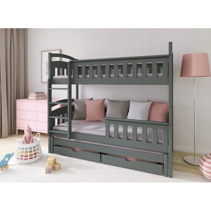 HARRIET 90x200 graphite bunk bed Lano Furniture