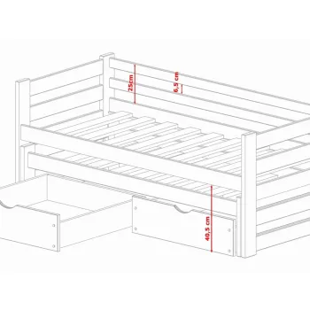 KUBUŚ 80x160 white bunk bed Lano Furniture