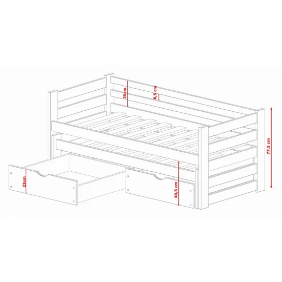 KUBUŚ 80x180 white bunk bed Lano Furniture