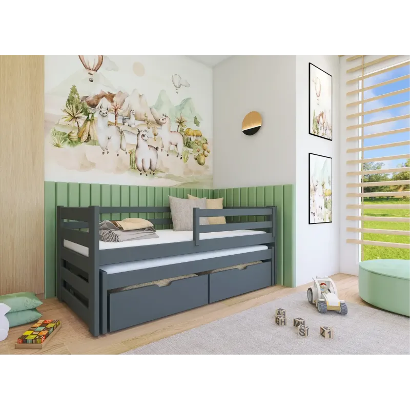 KUBUŚ 80x180 graphite bunk bed Lano Furniture