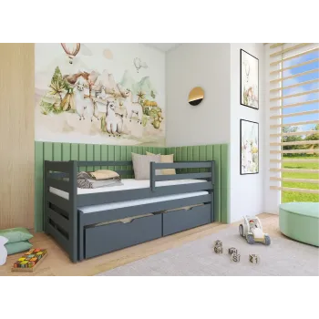 KUBUŚ 90x200 graphite bunk bed Lano Furniture