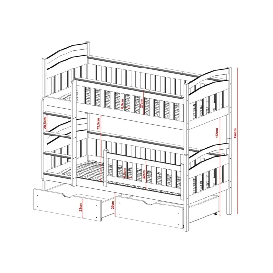 HARRY 90x200 white bunk bed Lano Furniture HARRY 90x200 white bunk bed Lano Furniture
