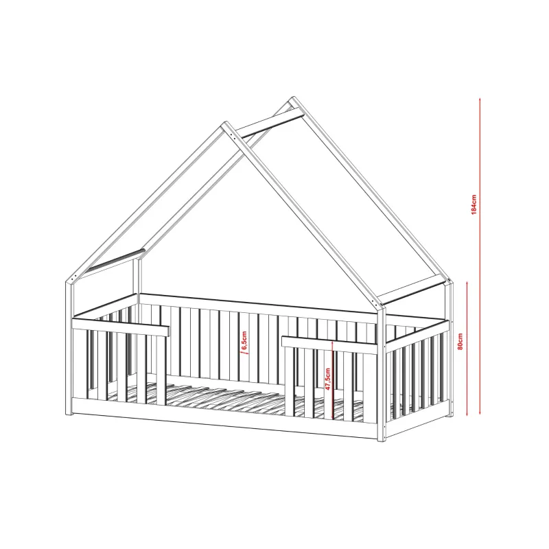 Παιδικό Κρεβάτι Σπιτάκι BEE 80x190 graphite