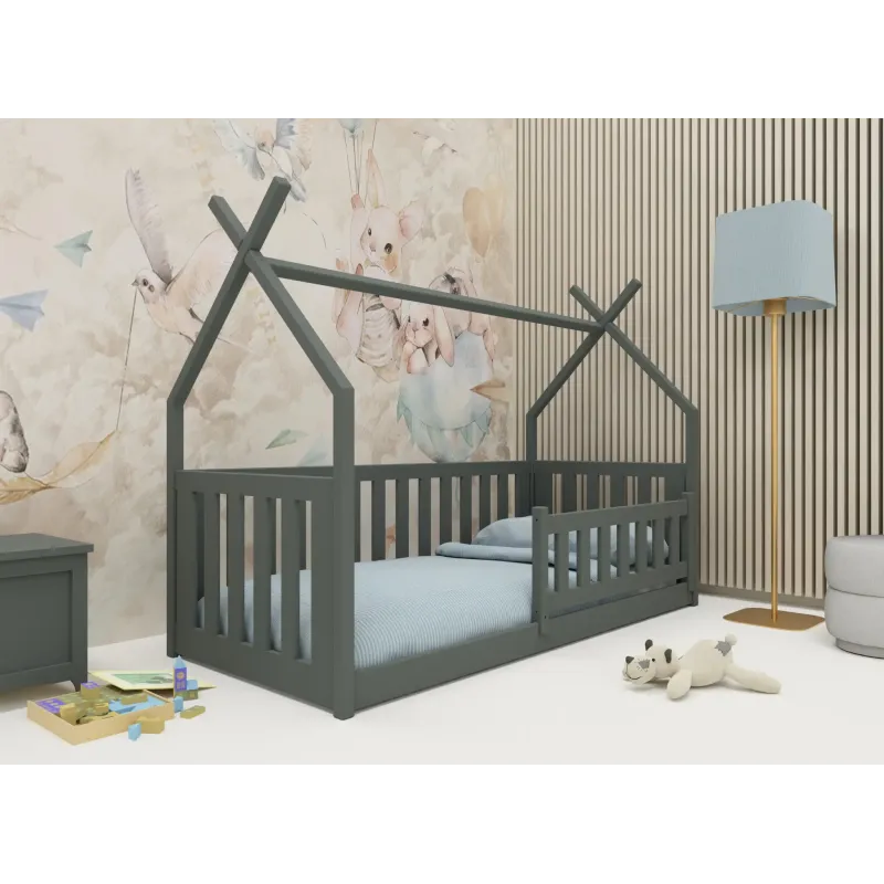 Παιδικό Κρεβάτι Σπιτάκι - BODZIO 90x180 - graphite