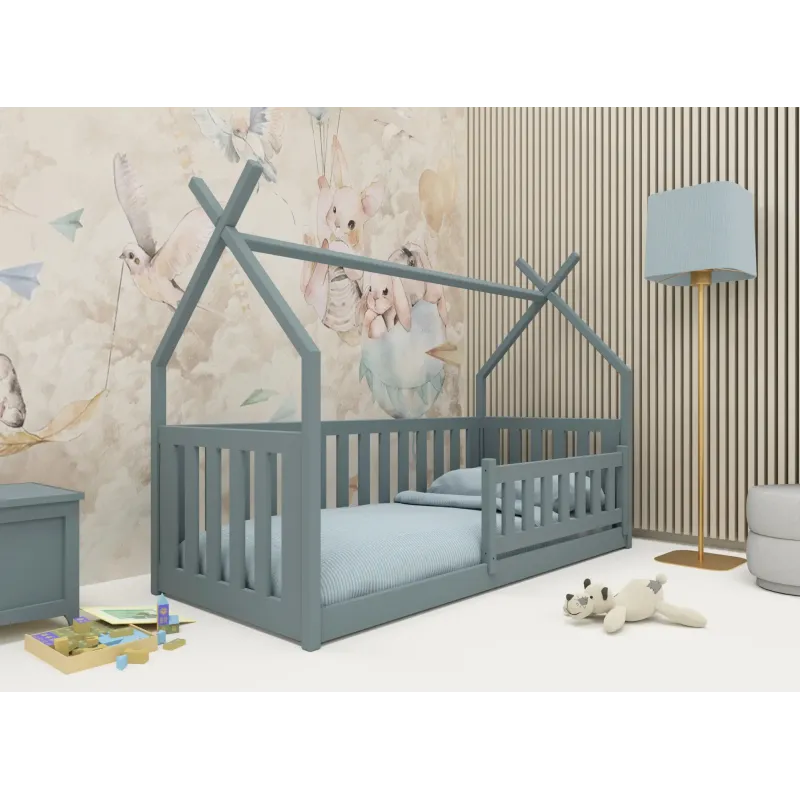 Παιδικό Κρεβάτι Σπιτάκι BODZIO 90x180 - grey