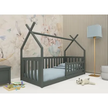 Παιδικό Κρεβάτι Σπιτάκι BODZIO 90x190 - graphite