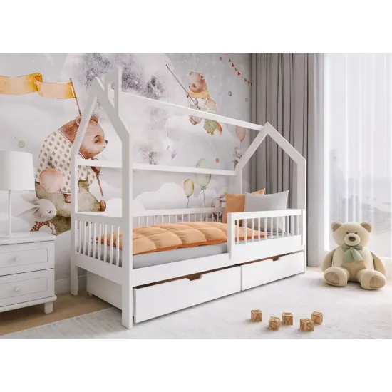 OSKAR 80x190 white childrens house bed Lano Furniture OSKAR 80x190 white childrens house bed Lano Furniture
