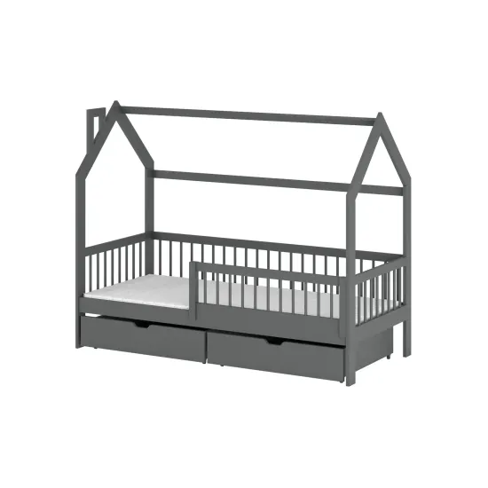 OSKAR 80x170 graphite childrens house bed Lano Furniture