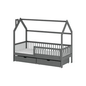 OSKAR 80x190 graphite children's house bed Lano Furniture