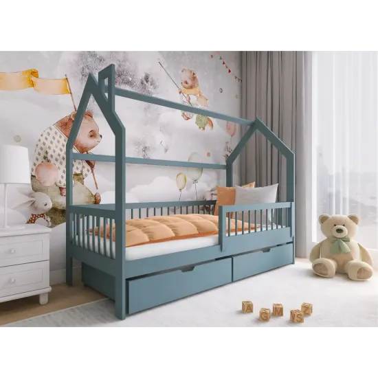 OSKAR 90x180 grey childrens house bed Lano Furniture OSKAR 90x180 grey childrens house bed Lano Furniture
