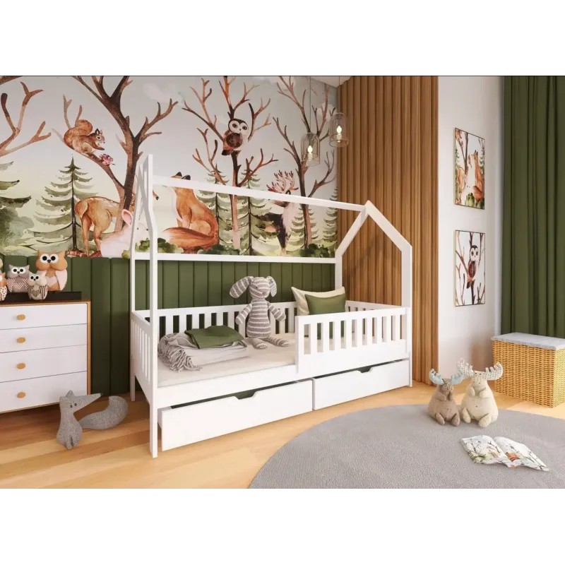 NATAN 90x180 white childrens house bed Lano Furniture