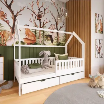 NATAN 80x190 white children's house bed Lano Furniture