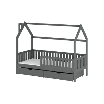 NATAN 90x180 graphite children's house bed Lano Furniture