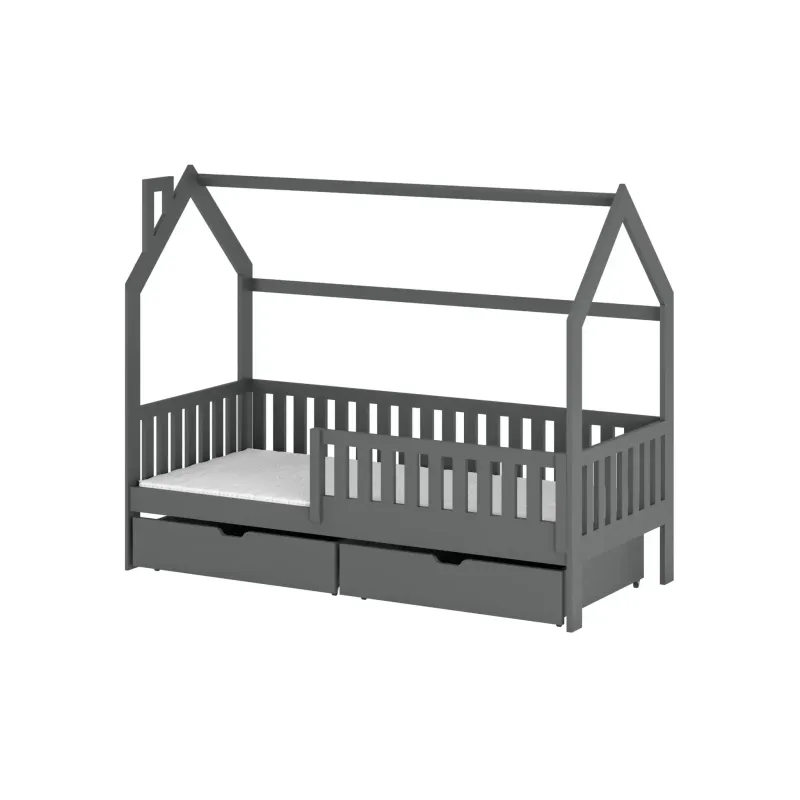 NATAN 90x180 graphite childrens house bed Lano Furniture