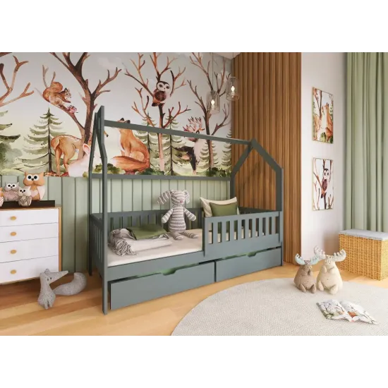 NATAN 90x180 graphite childrens house bed Lano Furniture NATAN 90x180 graphite childrens house bed Lano Furniture