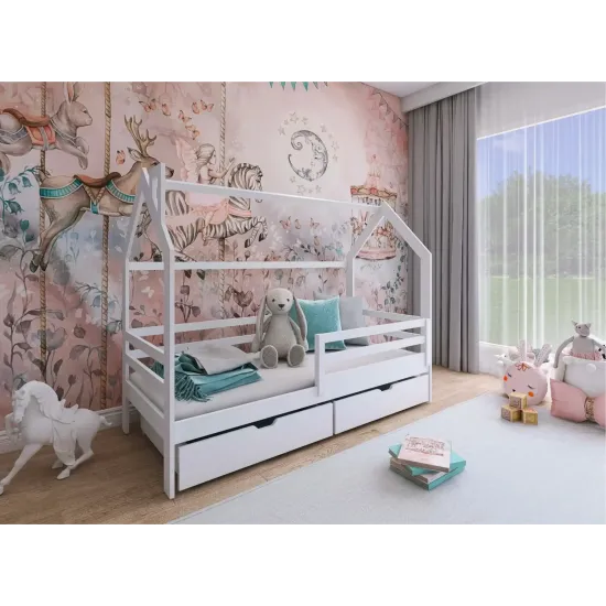 Κρεβάτι Σπιτάκι Montessori - LILA 90x180 white