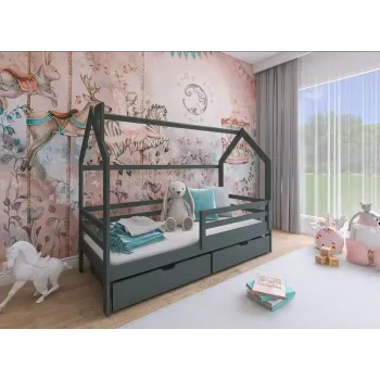 Κρεβάτι Σπιτάκι montessori LILA 70x160 graphite