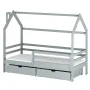 κρεβάτι Σπιτάκι Montessori - LILA 80x190 grey