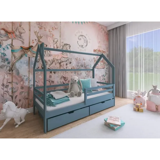 Κρεβάτι Σπιτάκι Montessori - LILA 90x180 grey