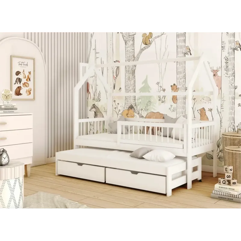 PAPI 90x180 white childrens house bed Lano Furniture