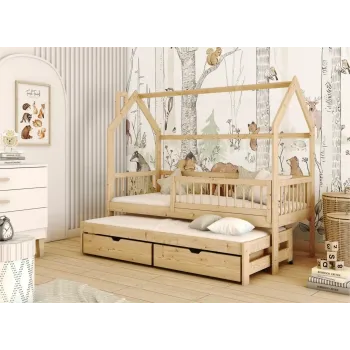 PAPI 80x190 pine children's house bed Lano Furniture