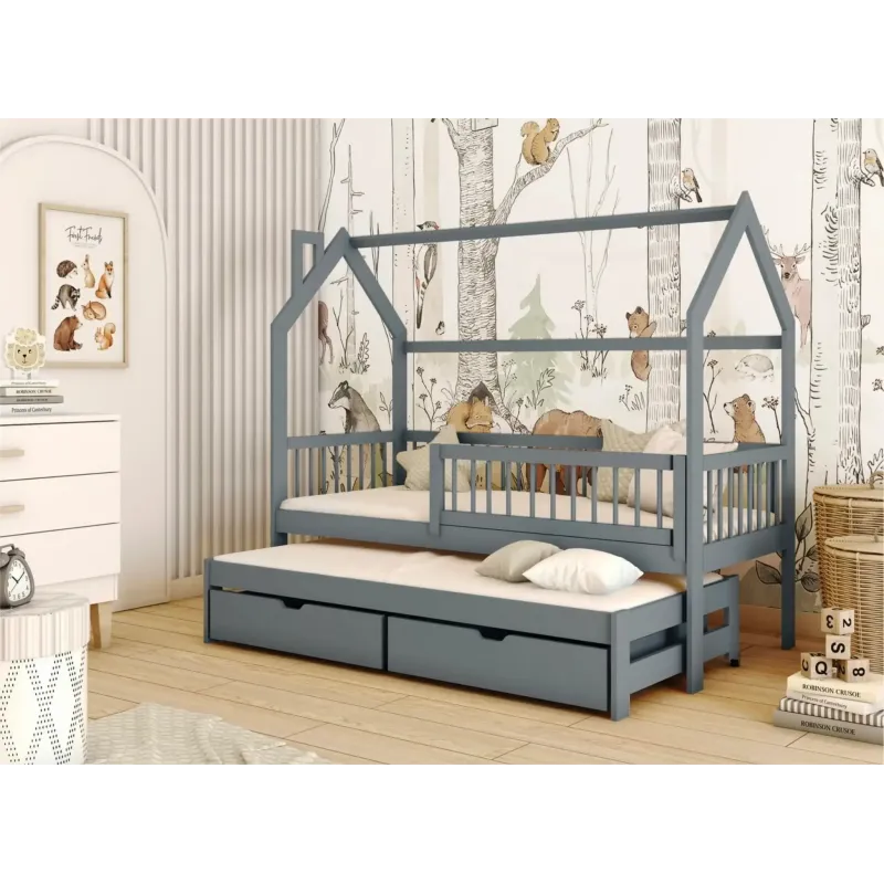 PAPI 80x190 graphite childrens house bed Lano Furniture