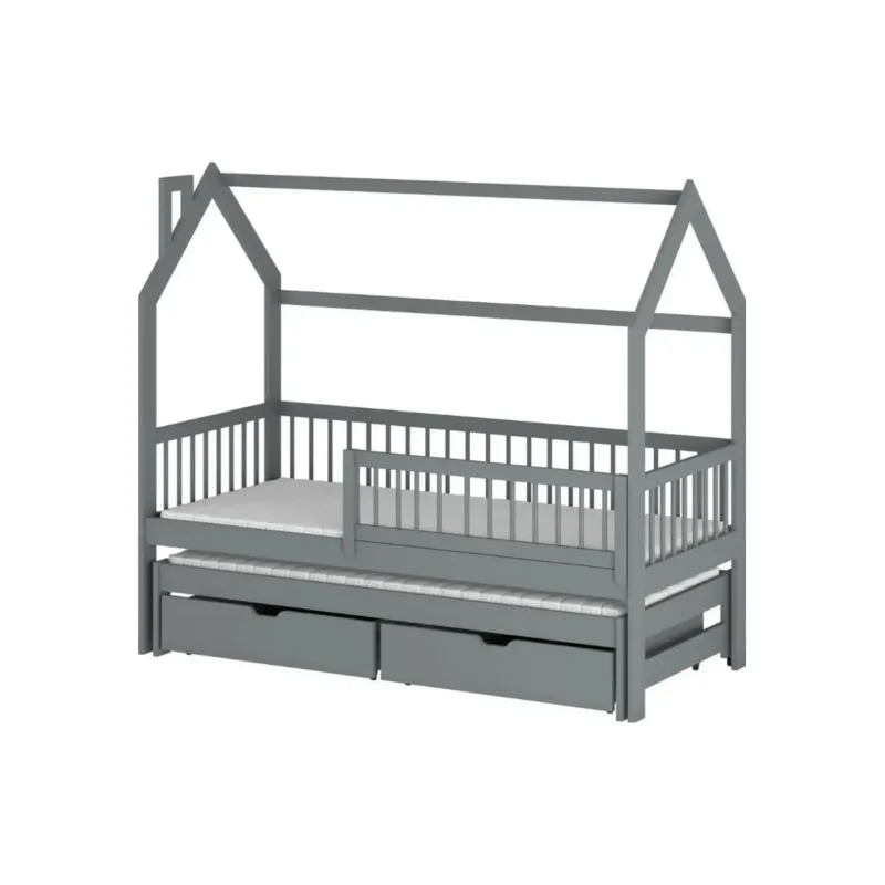 PAPI 90x180 graphite childrens house bed Lano Furniture