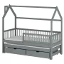 PAPI 90x180 graphite children's house bed Lano Furniture