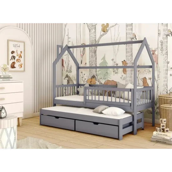 PAPI 80x190 grey childrens house bed Lano Furniture PAPI 80x190 grey childrens house bed Lano Furniture