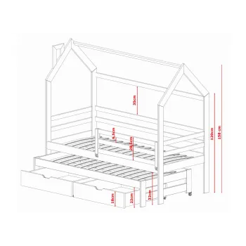 Παιδικό Κρεβάτι Σπιτάκι DISNEY 90x180 - white 