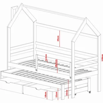 Παιδικό Κρεβάτι Σπιτάκι DISNEY 80x190 - pine 