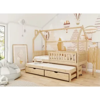MONKEY 90x180 pine children's house bed Lano Furniture