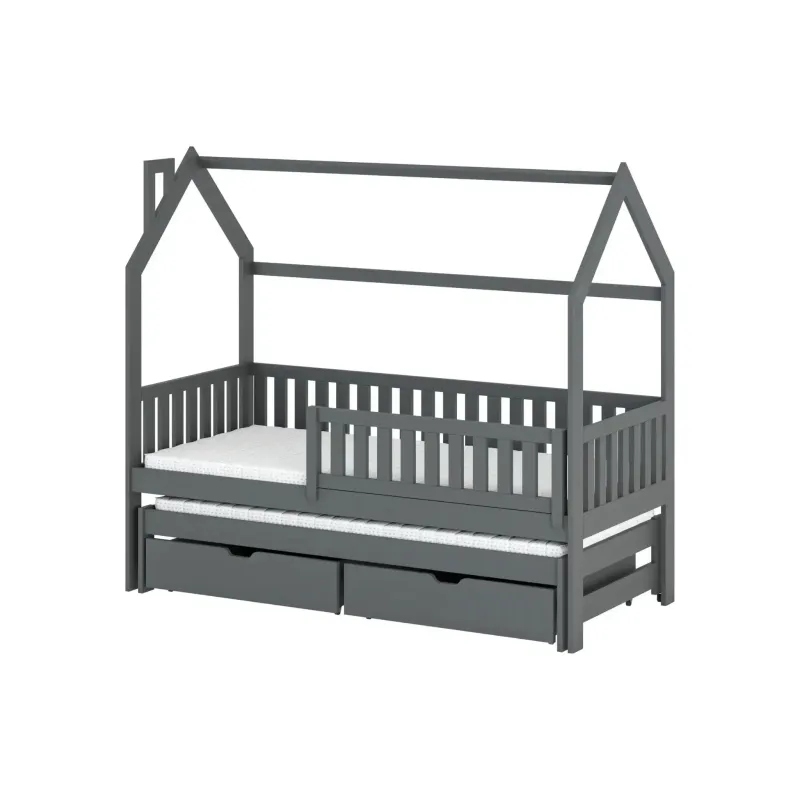 MONKEY 80x190 graphite childrens house bed Lano Furniture