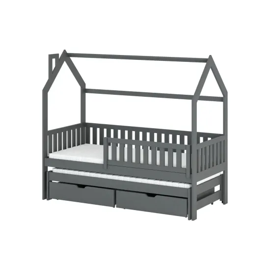 MONKEY 90x180 graphite childrens house bed Lano Furniture