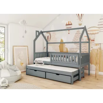 MONKEY 90x180 graphite children's house bed Lano Furniture