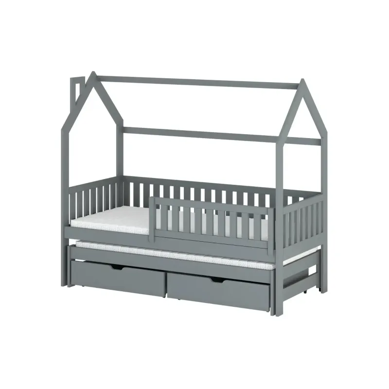 MONKEY 80x190 grey childrens house bed Lano Furniture