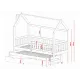 MONKEY 80x190 grey childrens house bed Lano Furniture MONKEY 80x190 grey childrens house bed Lano Furniture
