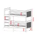 MODERNO 80x180 gray bunk bed Lano Furniture MODERNO 80x180 gray bunk bed Lano Furniture
