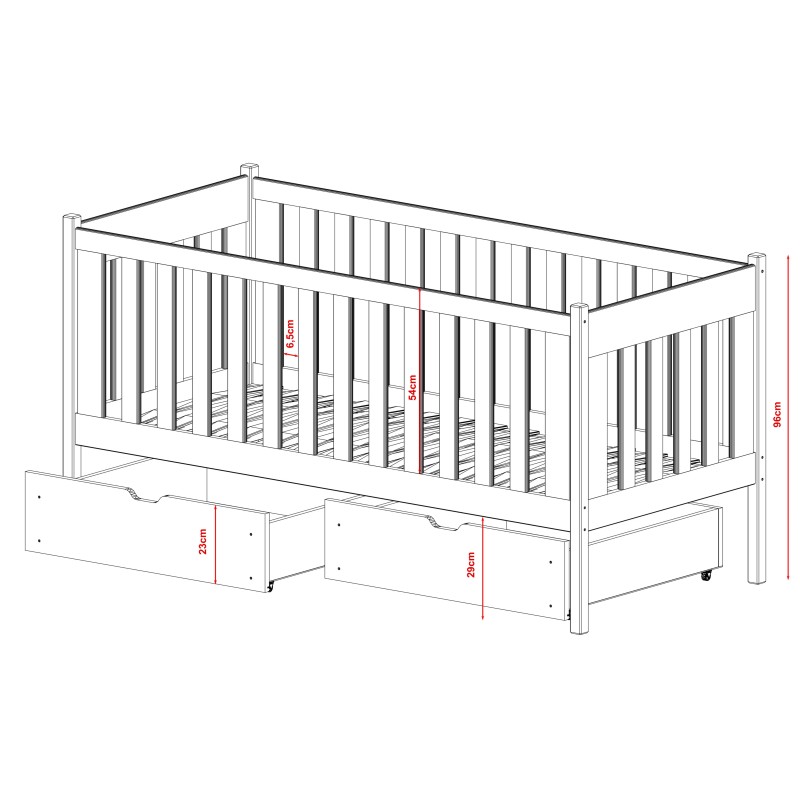 ALICJA 90x190 white childrens bed Lano Furniture