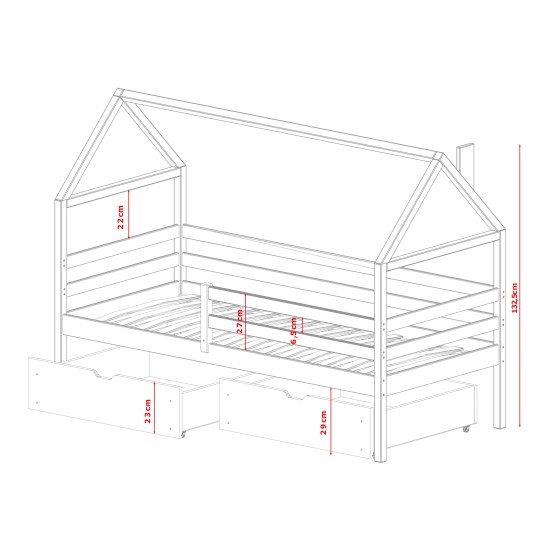 ARON 80x160 grey childrens bed Lano Furniture ARON 80x160 grey childrens bed Lano Furniture