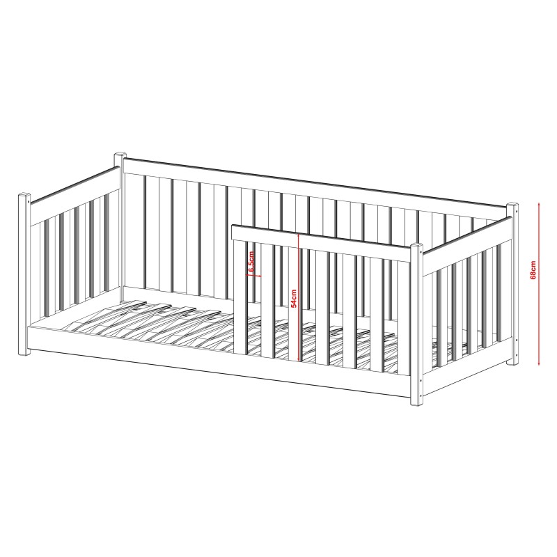 CONCEPT 80x180 grey childrens cot bed Lano Furniture