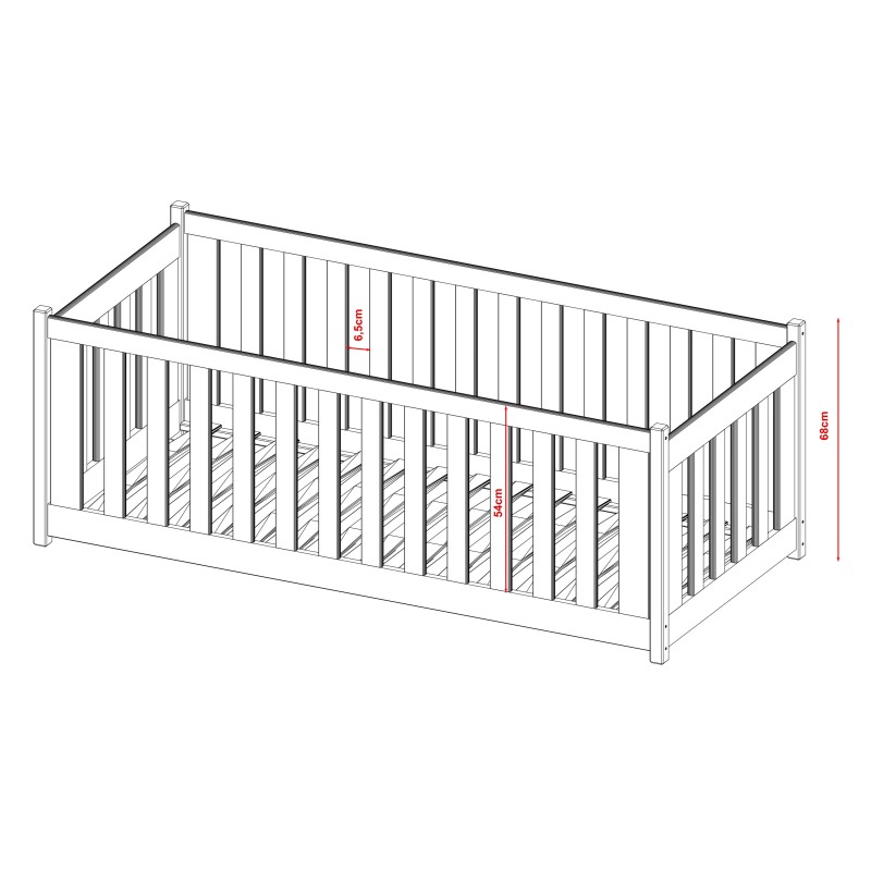 CONCEPT 80x180 grey childrens cot bed Lano Furniture